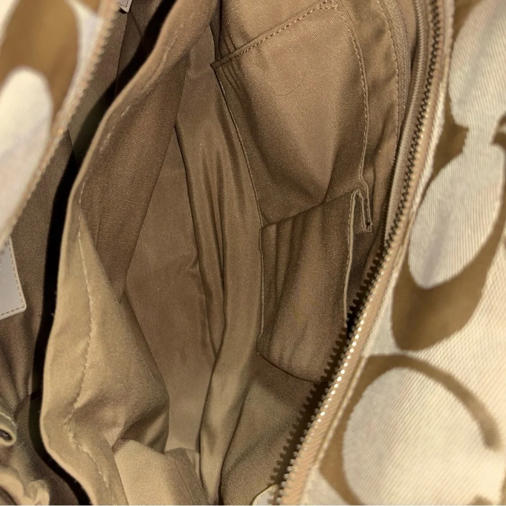 Coach F19202 Signature Stripe Multifunction Baby Diaper Travel Tote Bag